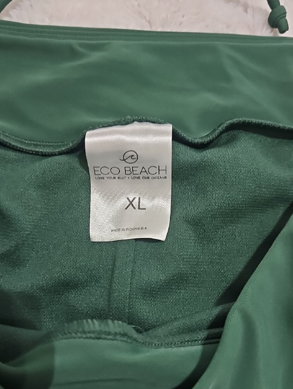 ECO BEACH Ruched Forest Green Two-Piece Swim Set, New never worn - Picture 2 of 10